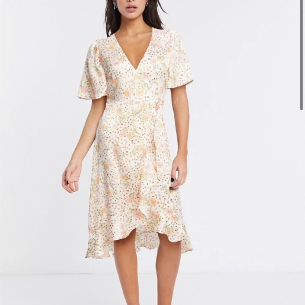 Influence from ASOS wrap floral midi dress